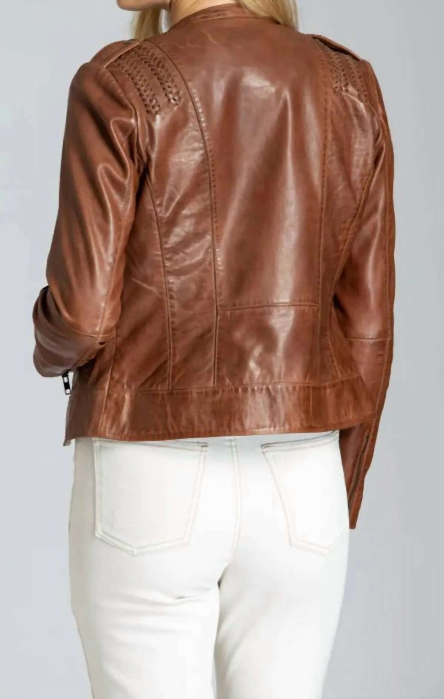 11 Uptown - Leather Jacket With Braid