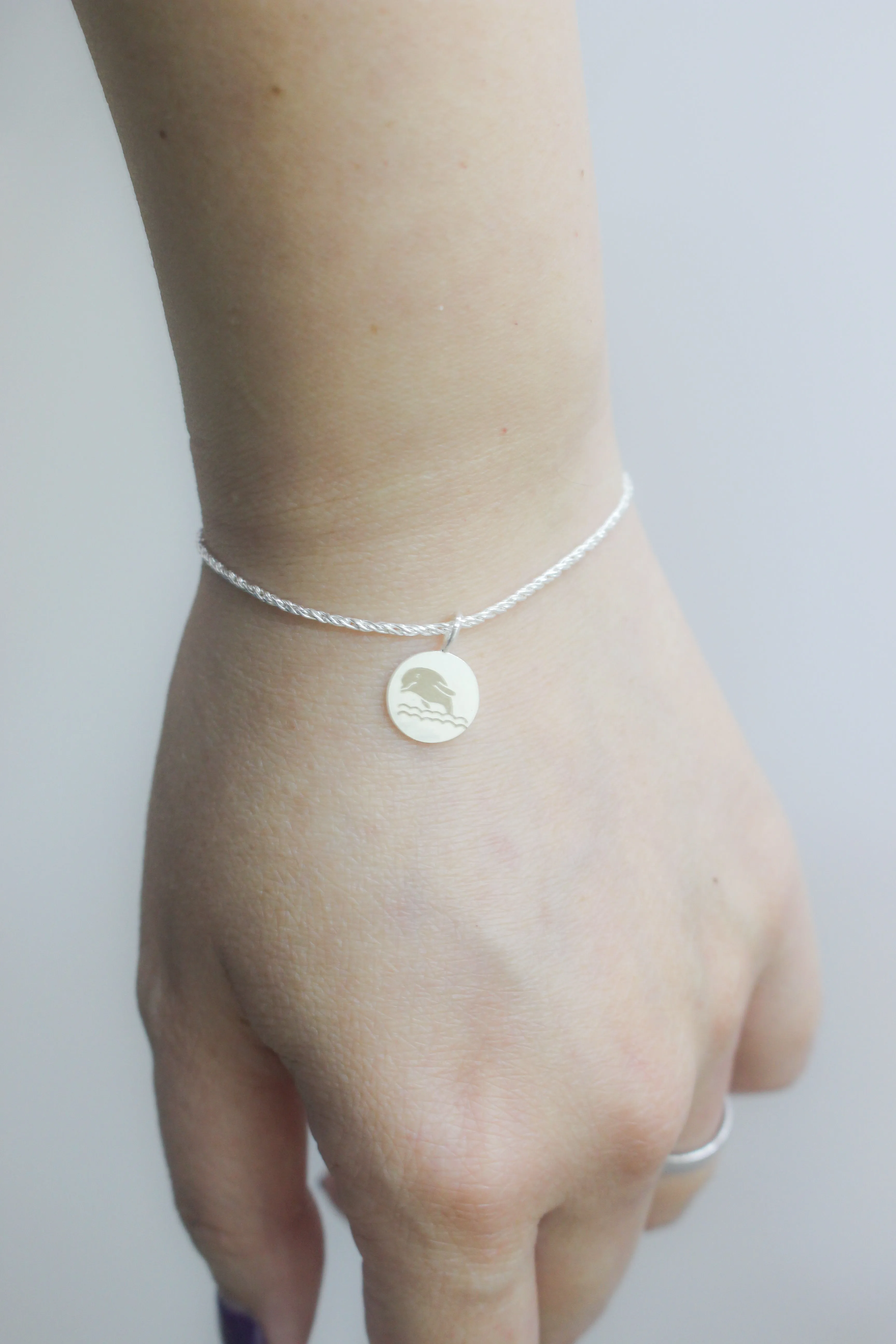 925 Silver Dolphin Charm Bracelet