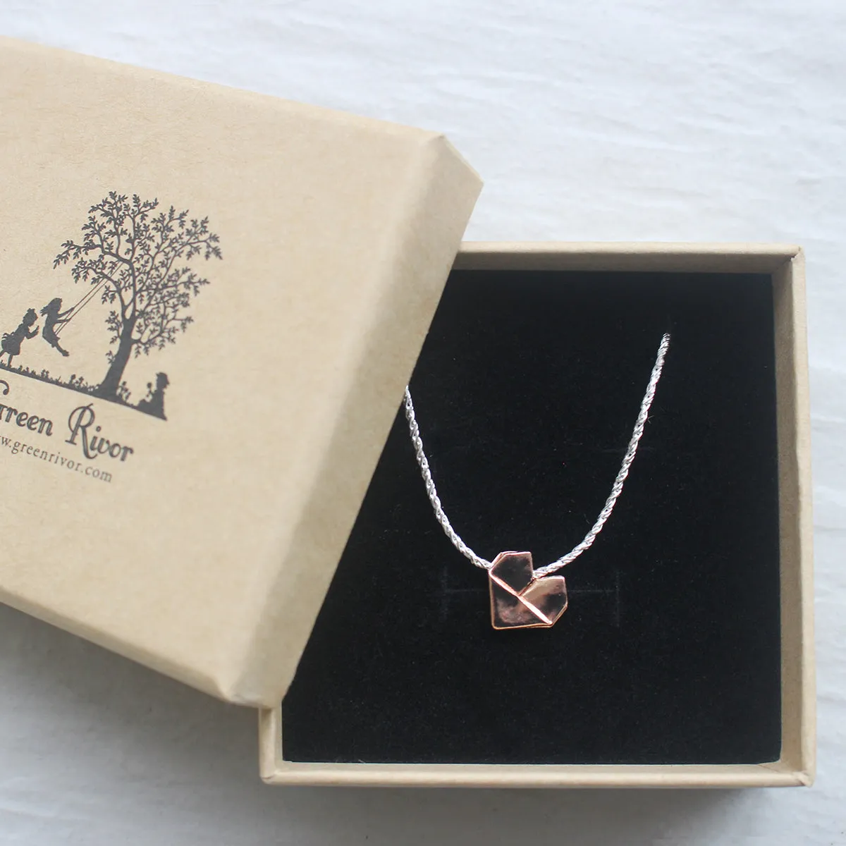 925 Silver Dual Color Origami Heart Hand Strap (Personalised)