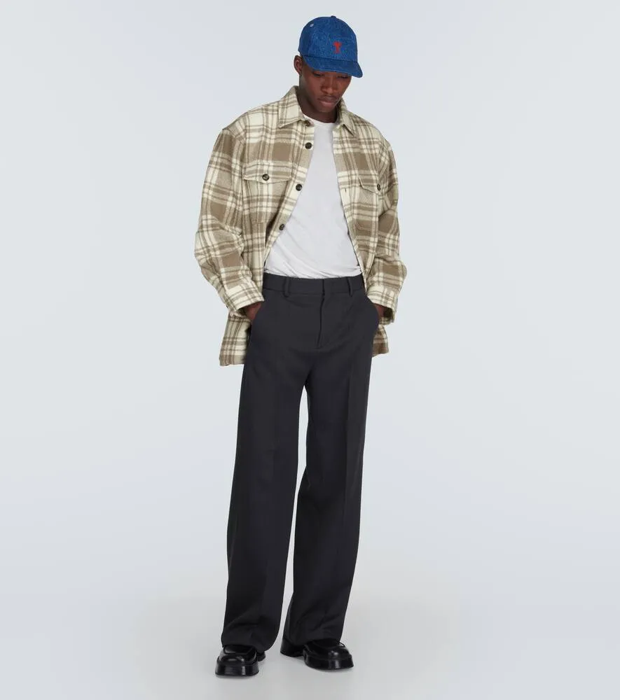 Ami Paris Maxi checked wool overshirt