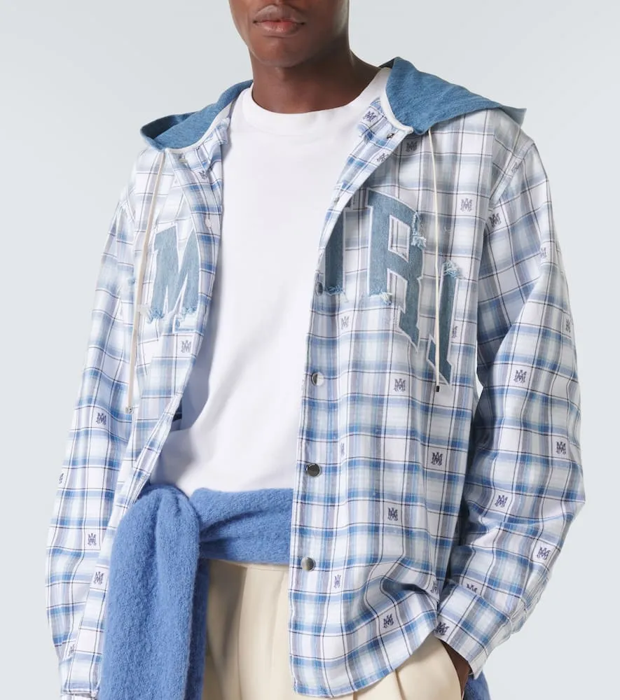 Amiri Checked hooded overshirt