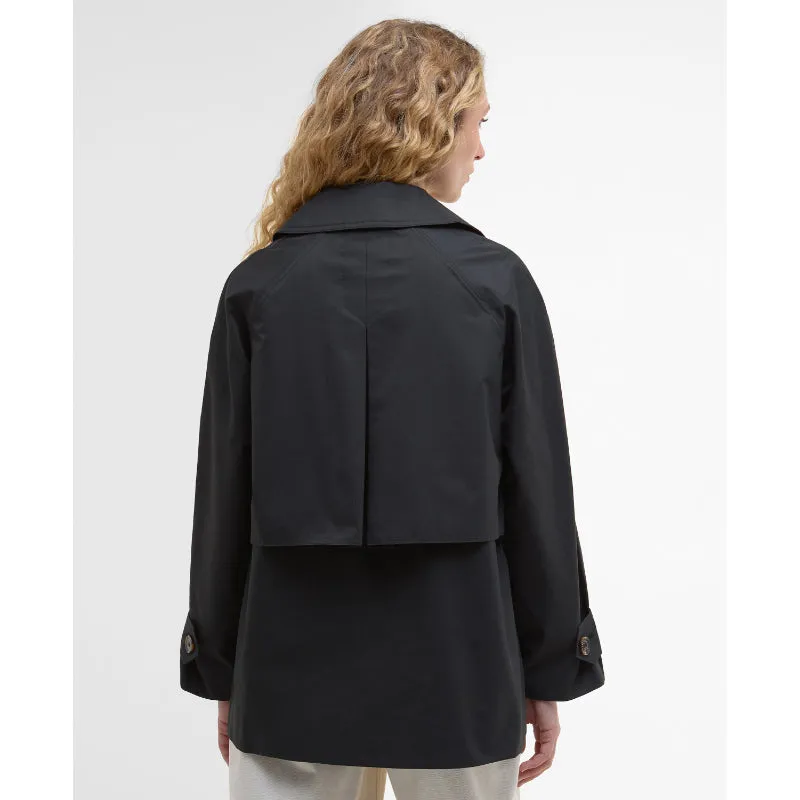 Barbour Maisy Ladies Showerproof Jacket - Black/Safari Tartan
