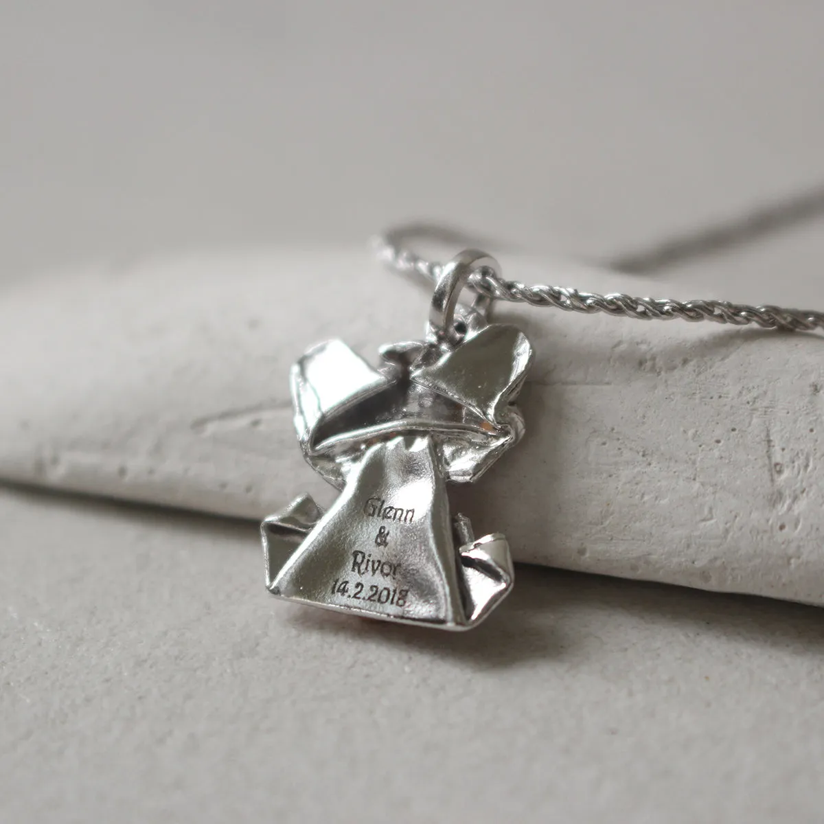Bear My Love - 925 Silver Origami Bear My Love Necklace (Big/Silver/Gloss)
