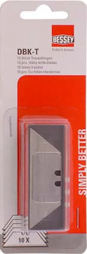 BESSEYSTANDARD BLADES FOR BS DBKPH FOLDING & UTILITY KNIFE 10PIECE