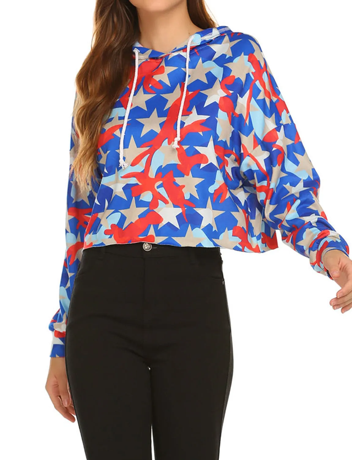 Camouflage Drawstring Button Down Long Sleeve Hoodies Sweatshirt -2