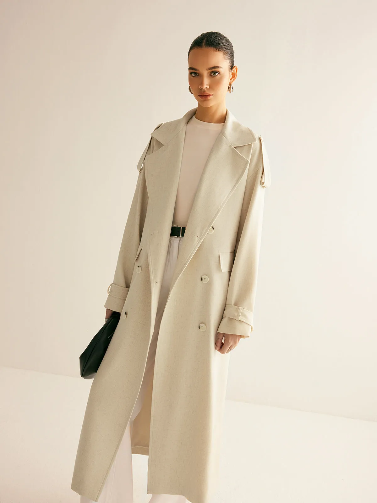 Chicmy-Winter Outfits Christmas Thanksgiving Gift New Year's Eve Outfits Streetwear Fashion Lapel Pockets Belted Trench Coat