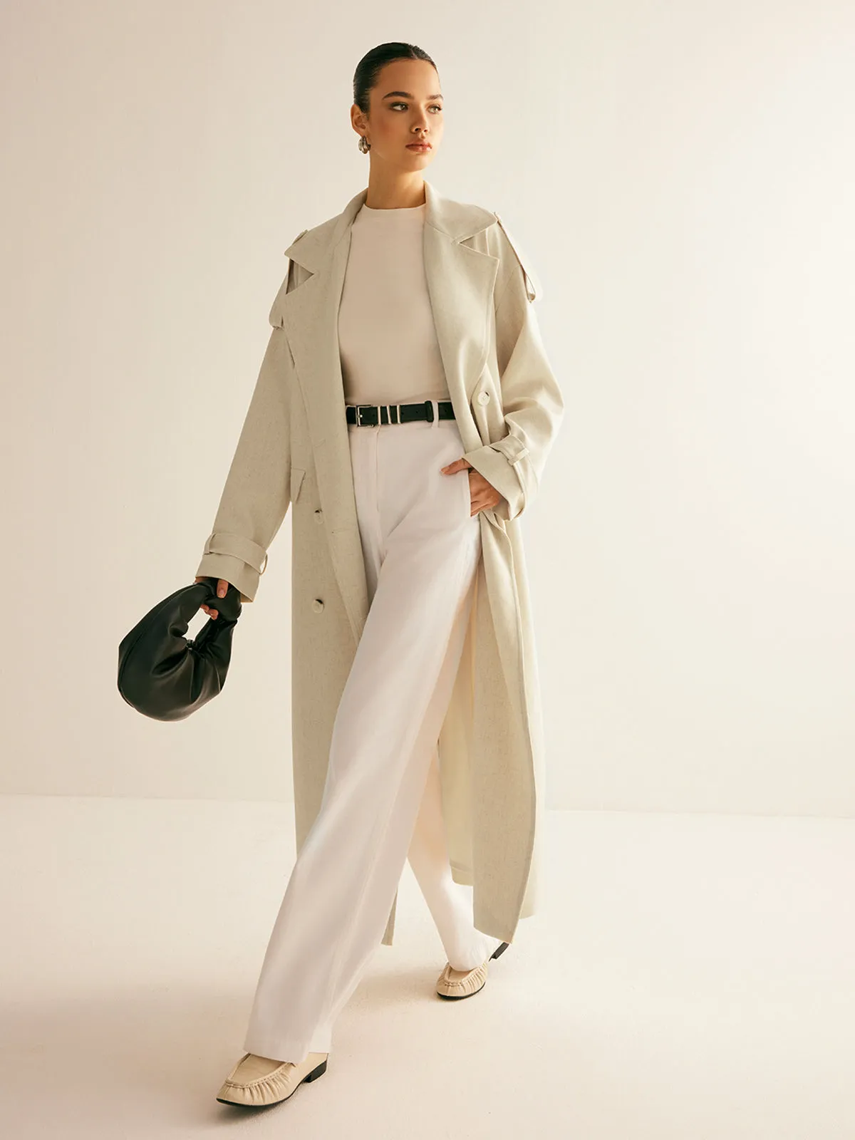 Chicmy-Winter Outfits Christmas Thanksgiving Gift New Year's Eve Outfits Streetwear Fashion Lapel Pockets Belted Trench Coat