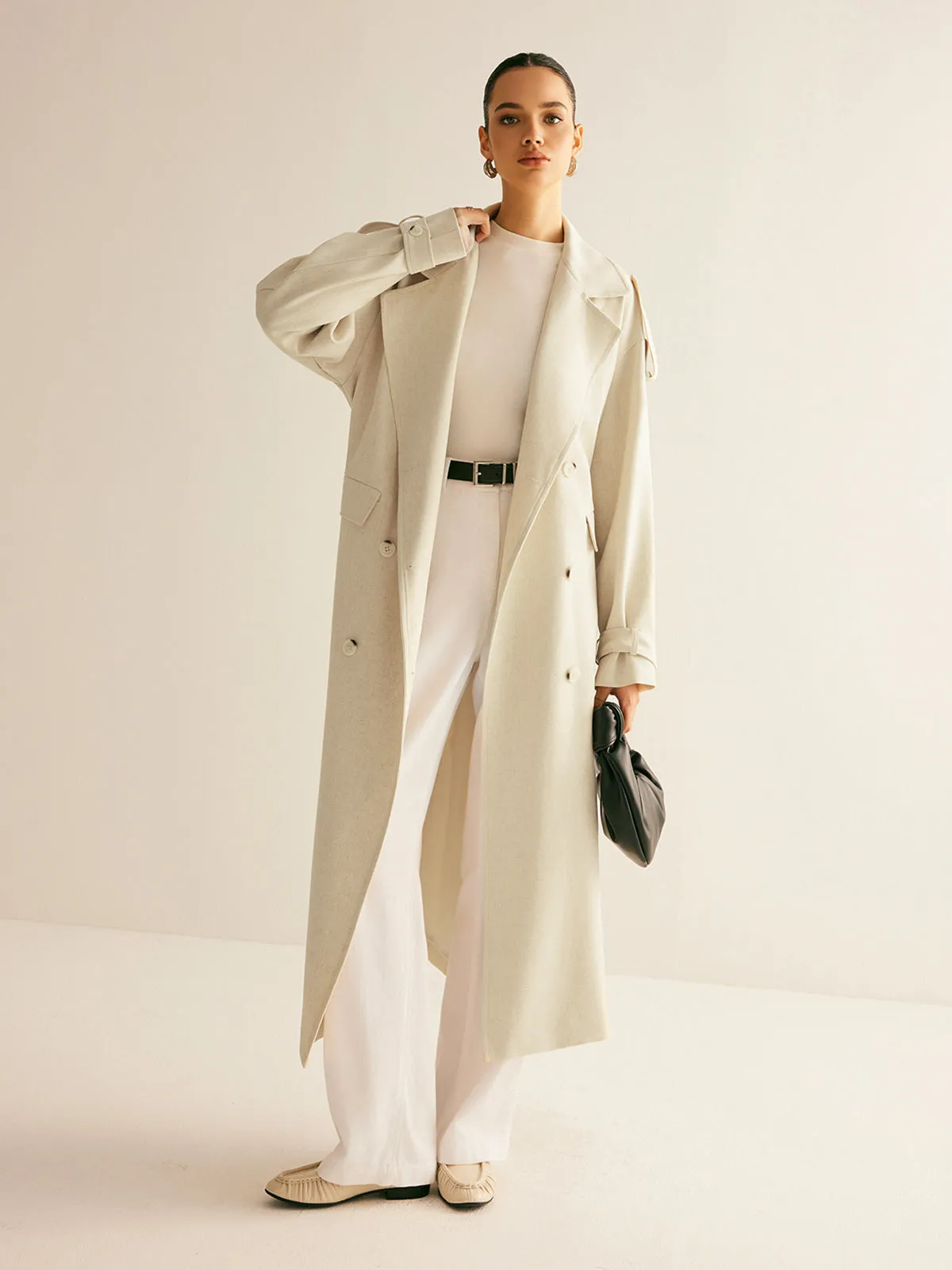 Chicmy-Winter Outfits Christmas Thanksgiving Gift New Year's Eve Outfits Streetwear Fashion Lapel Pockets Belted Trench Coat