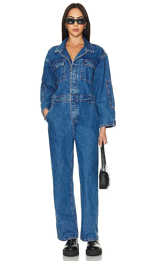 ETICA Larson Utility Jumpsuit in Blue