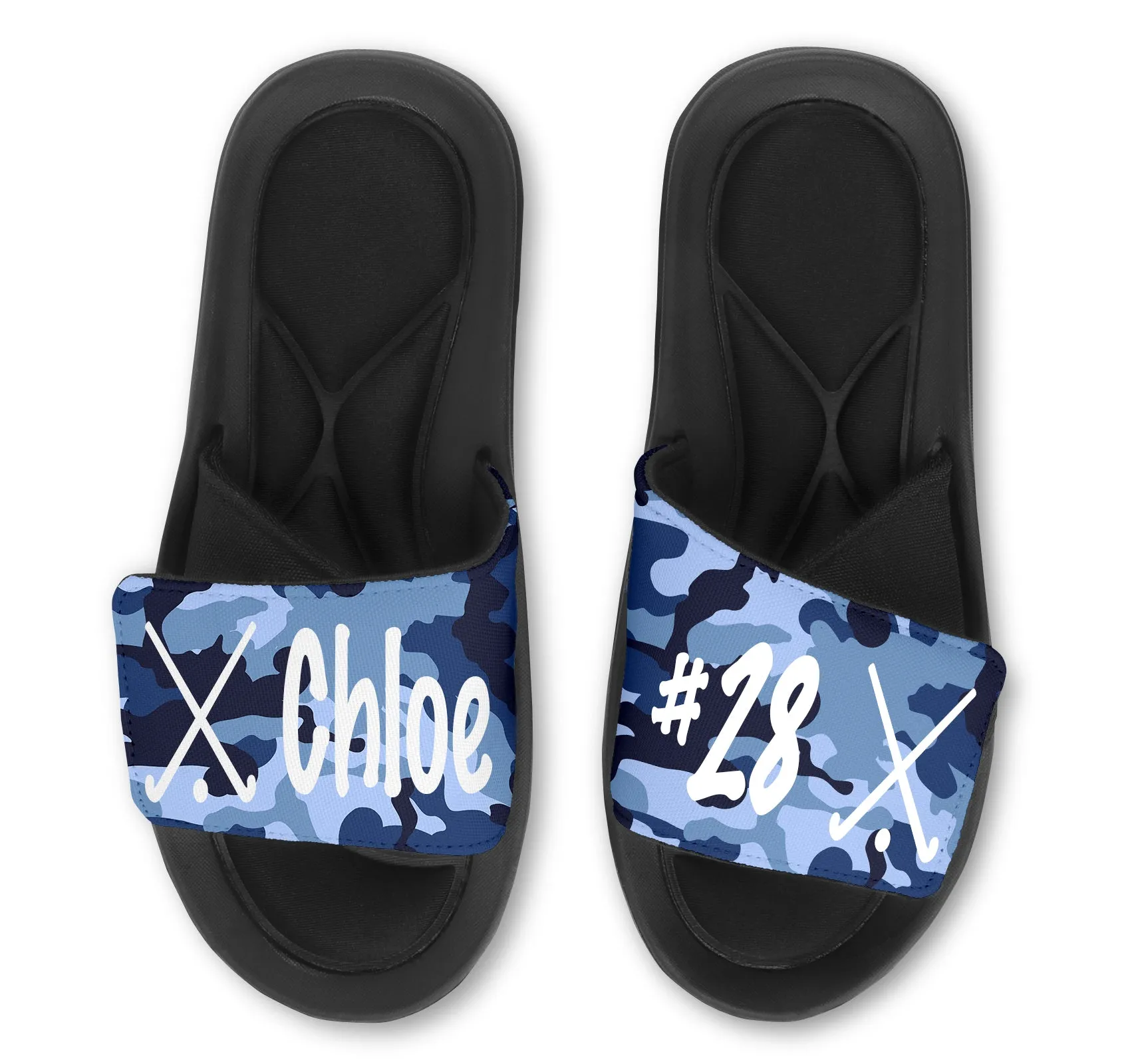 Field Hockey Custom Slides / Sandals - Camo