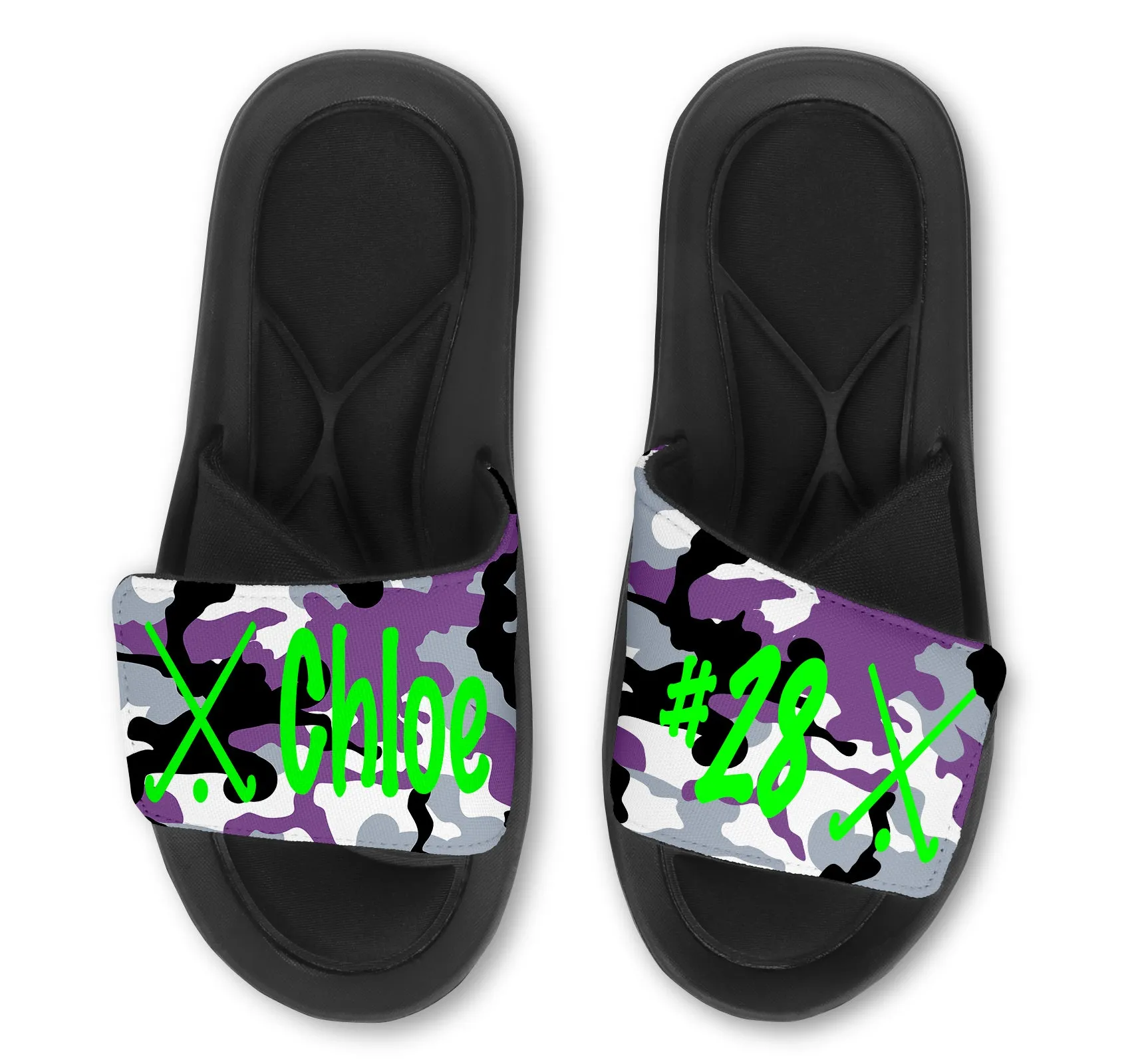 Field Hockey Custom Slides / Sandals - Camo