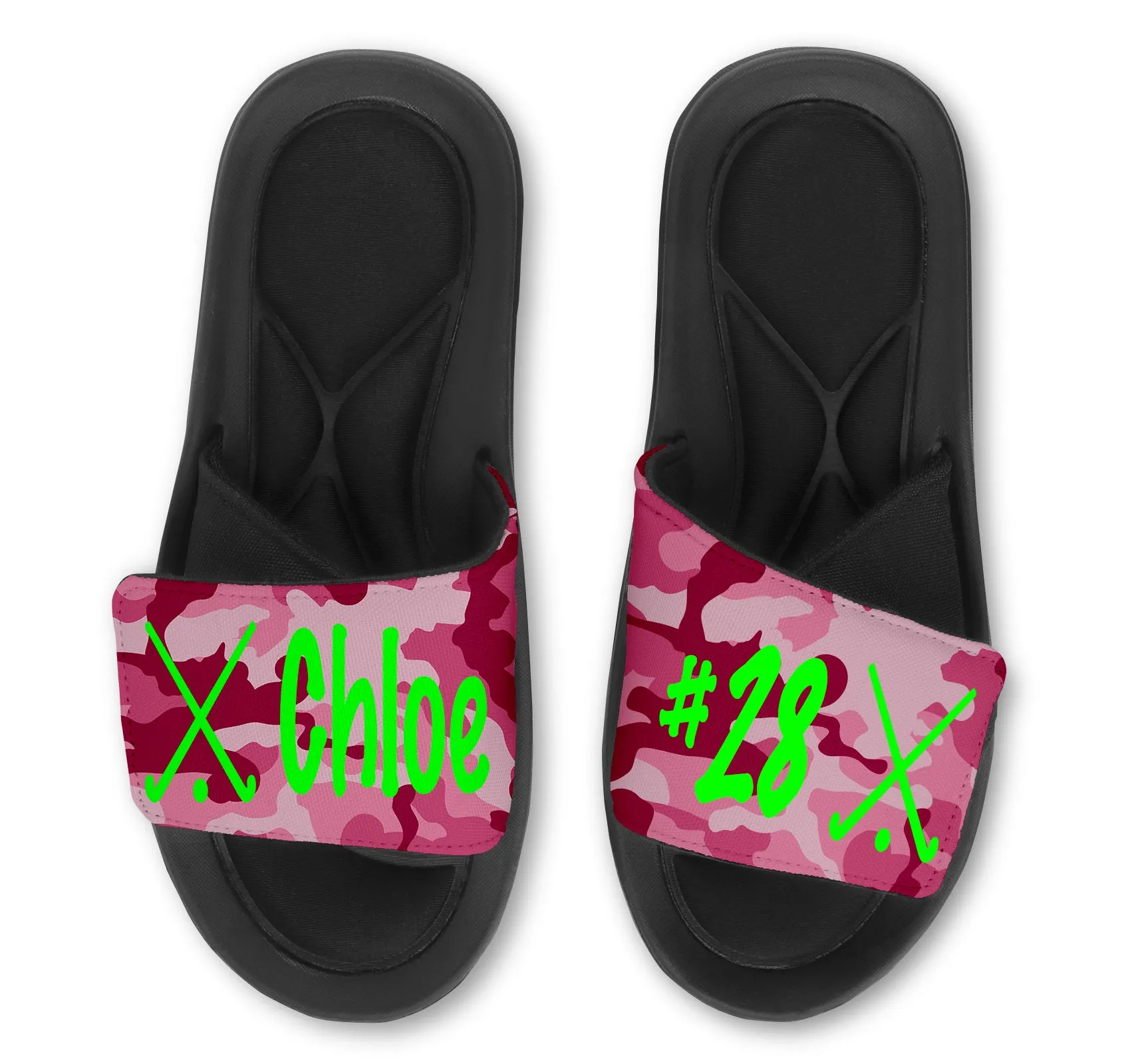 Field Hockey Custom Slides / Sandals - Camo