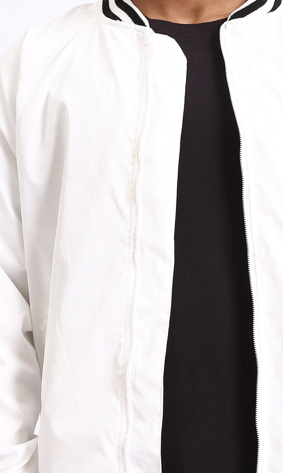 O202636 - Waterproof Varsity Jacket - White