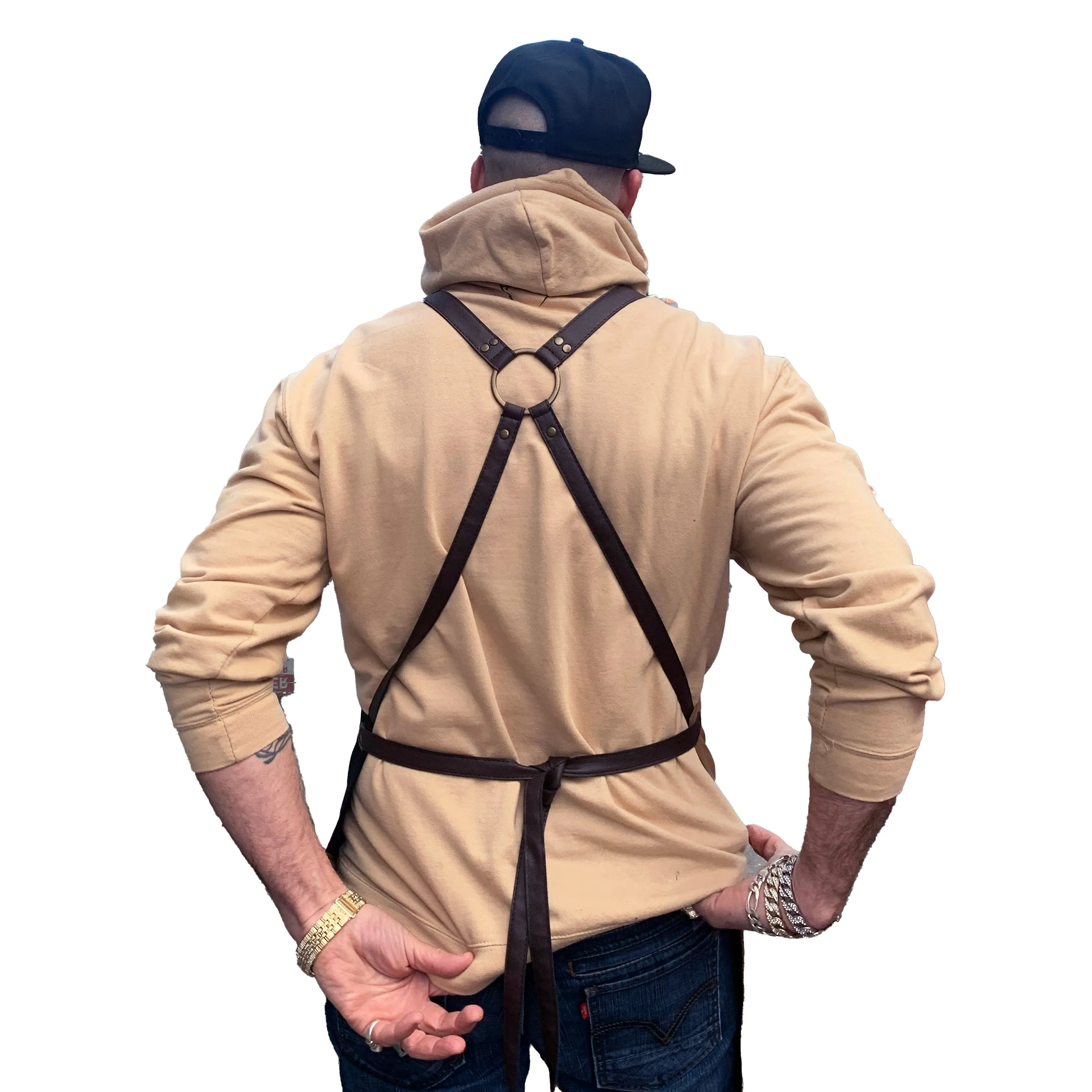 Utility Apron By Zouhad Black and Brown