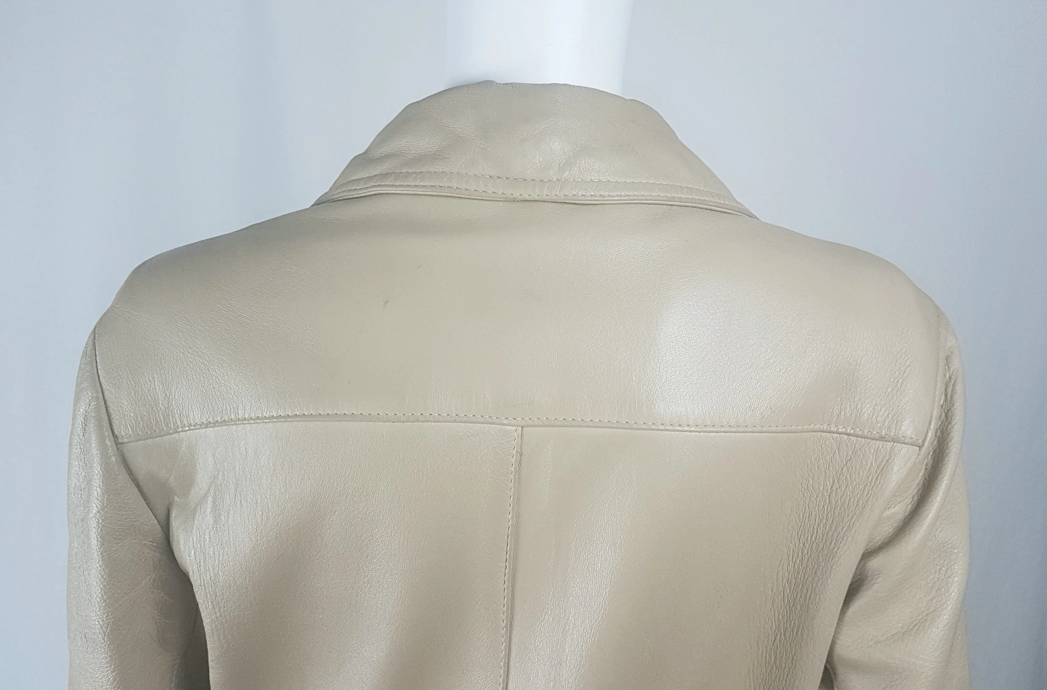 Vintage 70's | Beige/Sand Leather Belted Trench Coat