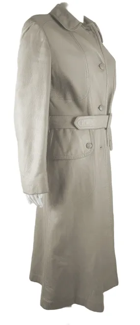 Vintage 70's | Beige/Sand Leather Belted Trench Coat